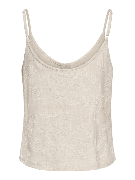 Top de tirantes con bordado floral monocolor Only Moonbean