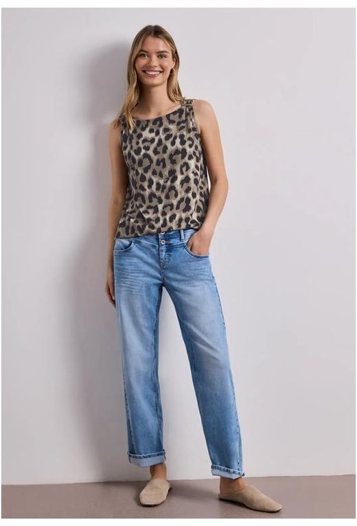 Top de tirantes con estampado animal print Street One Beige