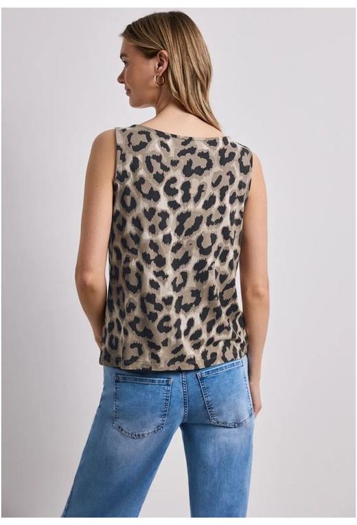 Top de tirantes con estampado animal print Street One Beige