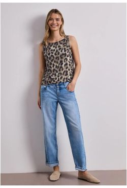 Top de tirantes con estampado animal print Street One Beige