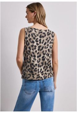 Top de tirantes con estampado animal print Street One Beige