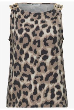 Top de tirantes con estampado animal print Street One Beige