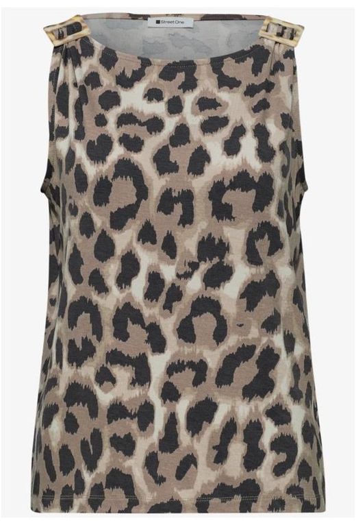 Top de tirantes con estampado animal print Street One Beige