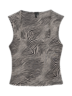 Top de tirantes con estampado animal print Vero Moda Oatmeal