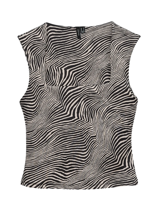 Top de tirantes con estampado animal print Vero Moda Oatmeal