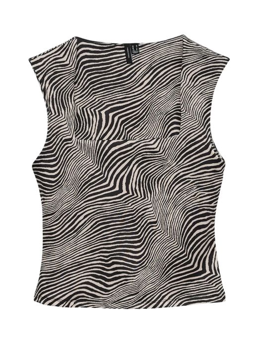 Top de tirantes con estampado animal print Vero Moda Oatmeal