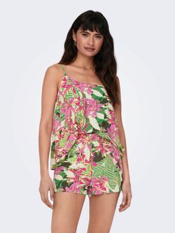 Top de tirantes con estampado tropical Only Forest Night