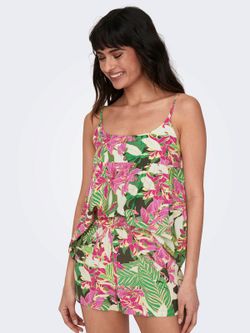 Top de tirantes con estampado tropical Only Forest Night