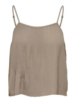 Top de tirantes con micro plisado Only Bisque
