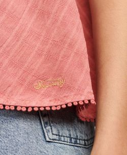 Top de tirantes corto con calado Superdry Pink