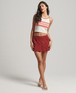 Top de tirantes corto rayas Superdry Oatmeal