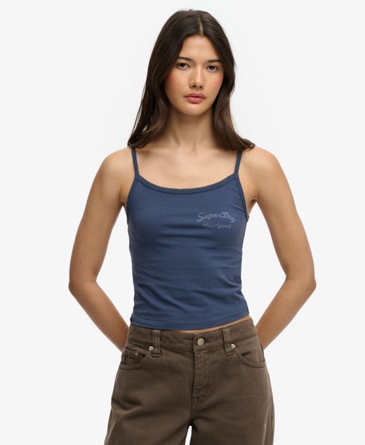 Top de tirantes corto Superdry Navy