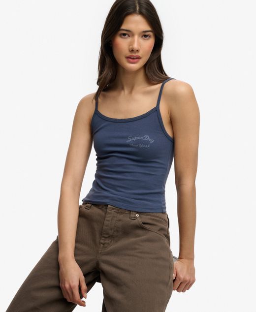 Top de tirantes corto Superdry Navy