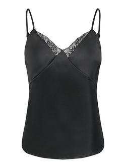 Top de tirantes de raso y con puntillas Only Black