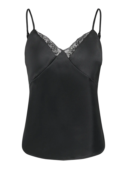 Top de tirantes de raso y con puntillas Only Black