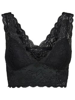 Only Black lingerie lace top