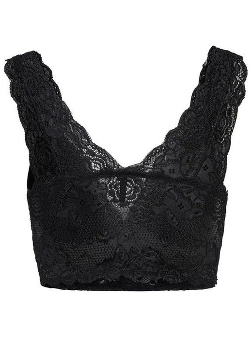 Only Black lingerie lace top