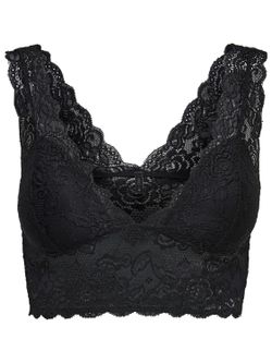 Only Black lingerie lace top