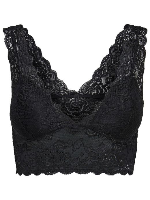 Only Black lingerie lace top