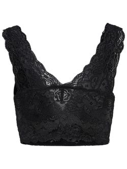 Only Black lingerie lace top