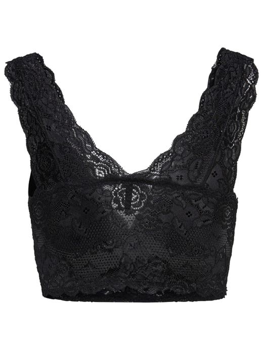 Only Black lingerie lace top