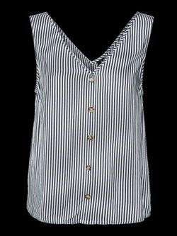 Top s/m abotonado con rayas verticales Vero Moda Snow White