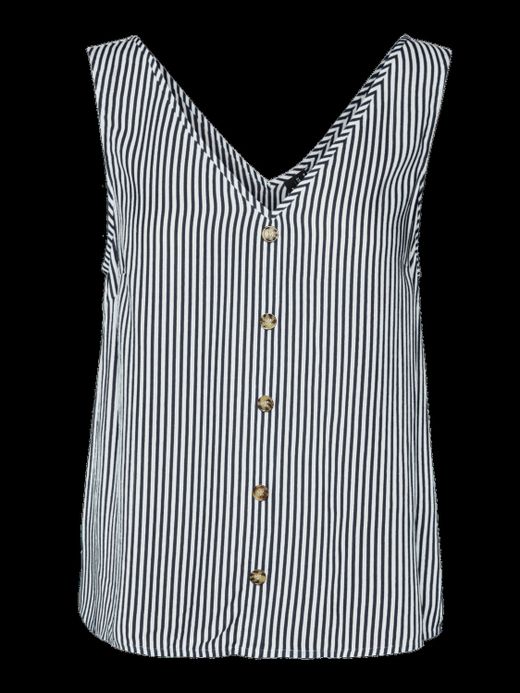 Top s/m abotonado con rayas verticales Vero Moda Snow White