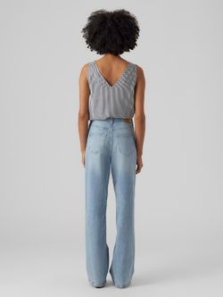 Top s/m abotonado con rayas verticales Vero Moda Snow White