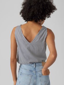 Top s/m abotonado con rayas verticales Vero Moda Snow White