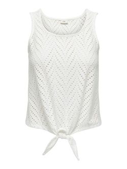 Top s/m calado con nudo Jdy Cloud Dancer