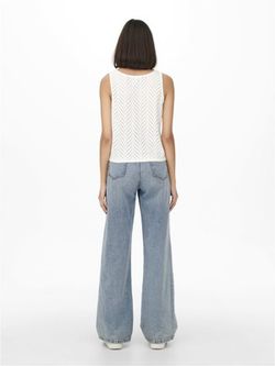 Top s/m calado con nudo Jdy Cloud Dancer