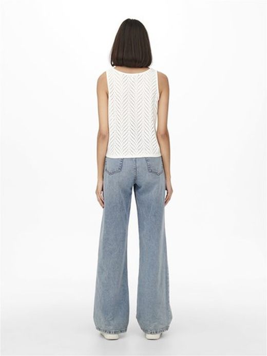 Top s/m calado con nudo Jdy Cloud Dancer