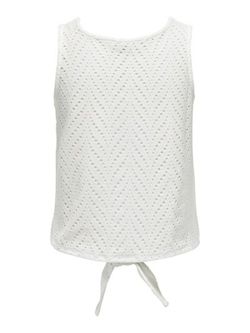 Top s/m calado con nudo Jdy Cloud Dancer