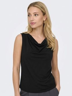 Top s/m con cuello drapeado Only Black