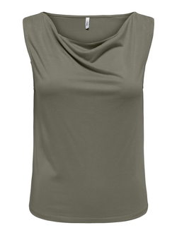 Top s/m con cuello drapeado Only Olive Night