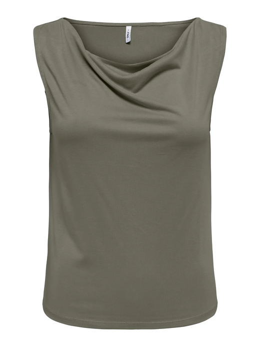 Top s/m con cuello drapeado Only Olive Night