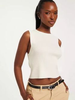 Top s/m corto canalé Only Cloud Dancer