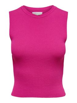 Top s/m corto canalé Only Pink