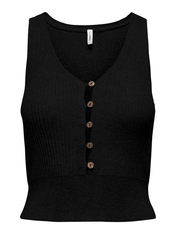Top s/m de punto con botones Only Black 4XL