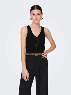 Top s/m de punto con botones Only Black