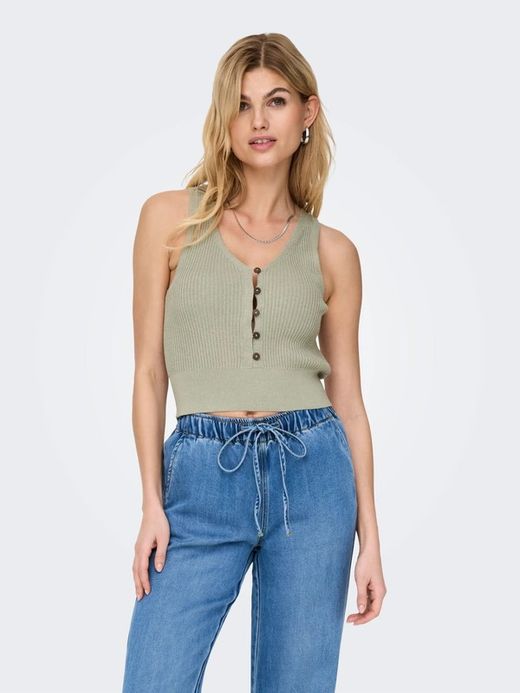 Top s/m de punto con botones Only Elm