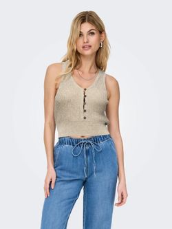 Top s/m de punto con botones Only Pumice Stone