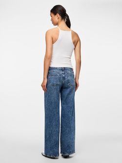 Top tirantes canalé Pieces Bright White