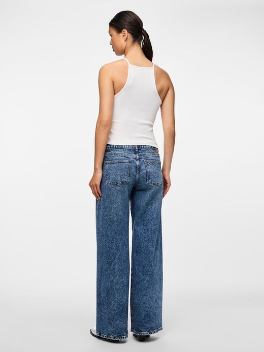 Top tirantes canalé Pieces Bright White