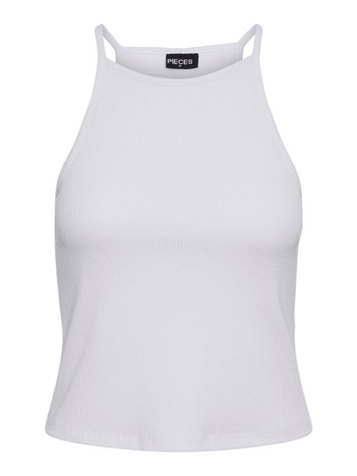 Top tirantes canalé Pieces Bright White