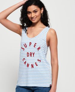 Canotta a righe con scritta Seafoam Superdry