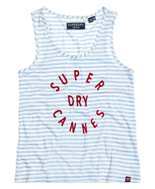 Canotta a righe con scritta Seafoam Superdry