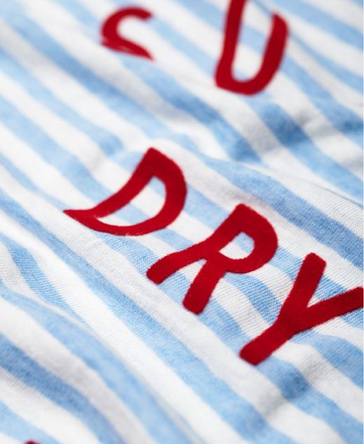 Canotta a righe con scritta Seafoam Superdry