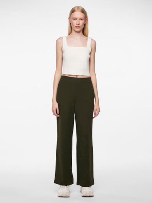 Top tirantes corto canalé Pieces Cloud Dancer