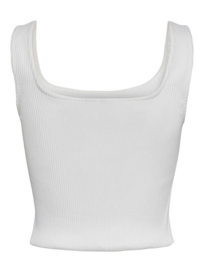 Top tirantes corto canalé Pieces Cloud Dancer